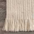 Tapetes de área branca de lã de tecido trançado